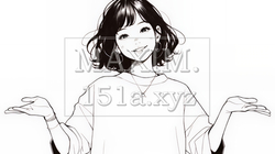 両手を広げて歓迎・驚きの仕草をしている若い女性（シンプルな色使い） | 6315047-14581