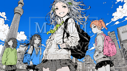 制服姿の女子高生：友達と通学