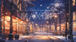 誰もいない都会のホワイトクリスマス