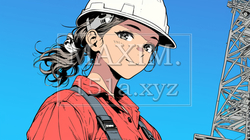 肉体労働をしている若い女性