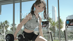 休日にジムで軽く運動する若い女性 | 6348446-16274