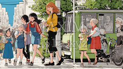 道端で会話を楽しむ若い主婦たち（ママ友たち） | 6349468-16821