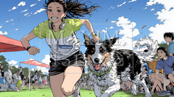 愛犬を調教している若い女性｜6237814-10878