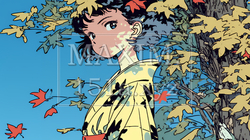 紅葉に包まれた中、着物を纏った若い女性が佇んでいる | 6361881-6163