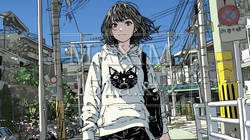 休みの日、自宅の近所を散歩している若い女性