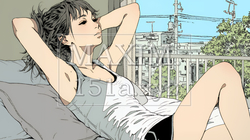 のんびり・ゆったり：朝日を浴びベッドで寛いでいる若い女性 | 6384450-10451