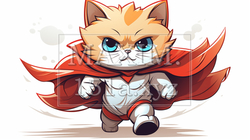 スーパーキャット：ヒーローの衣装を着た猫 | 6384742-18978