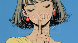 指を唇に当てて「シーShh」というジェスチャーをしている女性 | 6409230-13199