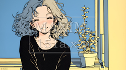 「うふふ」と微笑んでいる若い女性