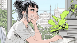 同僚に軽く挨拶をしている若いビジネスウーマン | 6458478-15710