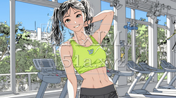 休日にジムで軽く運動する若い女性 | 6475076-16275