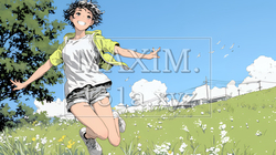 喜びにあふれ、軽やかにスキップする若イラスト、151a-azp、若い女性、若い、女性、女のい女性10
