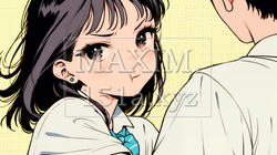 「ふん！」という表情でそっぽを向いている制服を着た女子高生｜6657612-13704