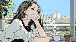 リビングで紅茶を飲んでいる女性 | 6506475-11830
