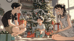 仲良し親子の楽しいクリスマス | 6511444-13638