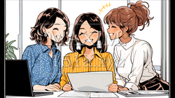 企業内グループミーティングをしている女性たち | 6533394-6569