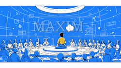 人材育成と社員研修のビジネスコンセプト｜学び成長するビジネスパーソンのイラスト素材 | 6544994-17414