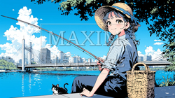 釣りをしている若い女性 | 6570866-5135