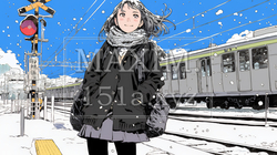 電車で通学している女子高生 | 6574412-13047