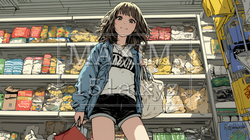 スーパーマーケットで買い物をしている若い女性 | 6625161-15797