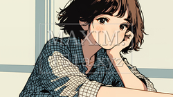 考え事をしている若い女性 | 6647750-12845