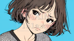 疑問や心配事、不快感、不満などを感じを感じて眉を潜めている若い女性
