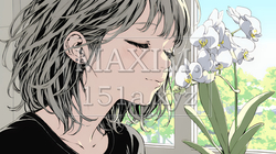 蘭の花と若い女性 | 6689206-11157
