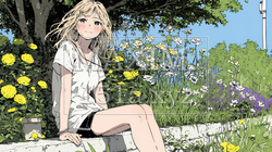バラ園を散策している若い女性 | 6689212-11079