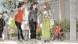 道端で会話を楽しむ若い主婦たち（ママ友たち） | 669006-16850