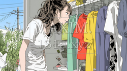 着ていく服をクローゼットから選ぶ若い女性 | 670180-15935
