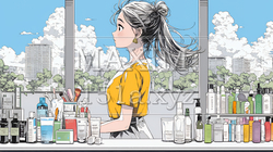 ドラッグストアでコスメを選ぶ若い女性 | 6706181-16102