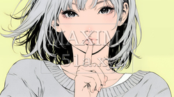指を唇に当てて「シーShh」というジェスチャーをしている女性 | 6717877-13197
