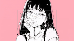 悪巧みをしている女性（シンプルな色使い） | 6779477-16946