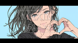 ハートマークを手で作り愛情表現をしている若い女性 | 6786704-14832