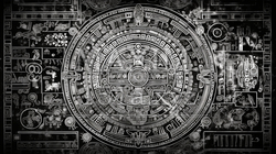 古代の壁画の背景：災害の様子を表したとされる（フェイク） | 6791933-19247