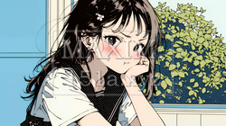 「ふん！」という表情でそっぽを向いている制服を着た女子高生｜7685383-13733