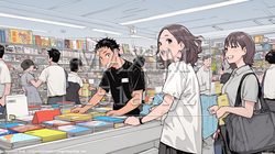 本屋で買い物