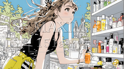 ドラッグストアでコスメを選ぶ若い女性 | 684736-16108