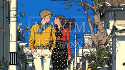 冬枯れ街をデートしている若い恋人たち | 6851197-6482
