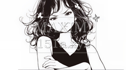 Noという表現を思いっきり顔に表しているる女性（シンプルな色使い）｜6865195-11512