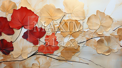 紅葉で黄金に輝く秋の植物を琳派的な表現 | 6896329-18719