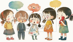 仲良くおしゃべりをしている子供達 | 6901328-3802