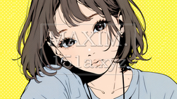楽：リラックスした顔をしている若い女性