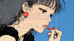 化粧をしている（口紅をつけている）若い女性 | 6941983-8559
