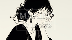 悪巧みをしている女性（シンプルな色使い） | 6944853-16938