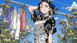 洗濯をしている若い女性 | 7007972-6544
