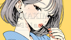 化粧をしている（口紅をつけている）若い女性 | 7010525-8553