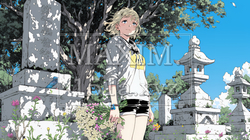 墓参りをしている若い女性 | 7016064-11613