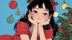 クリスマスツリーと少女