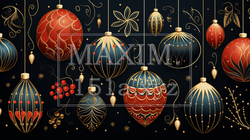 クリスマス関連の連続絵柄の背景図案 | 7060555-2894